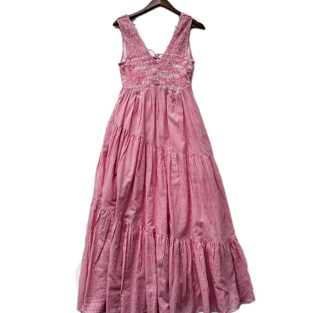 Free People Juno Smocked Tiered Maxi Dress Sz Xs Bohemian Flare Stripe Dress - Picture 7 of 16